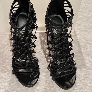 Fishnet detail Black Heels